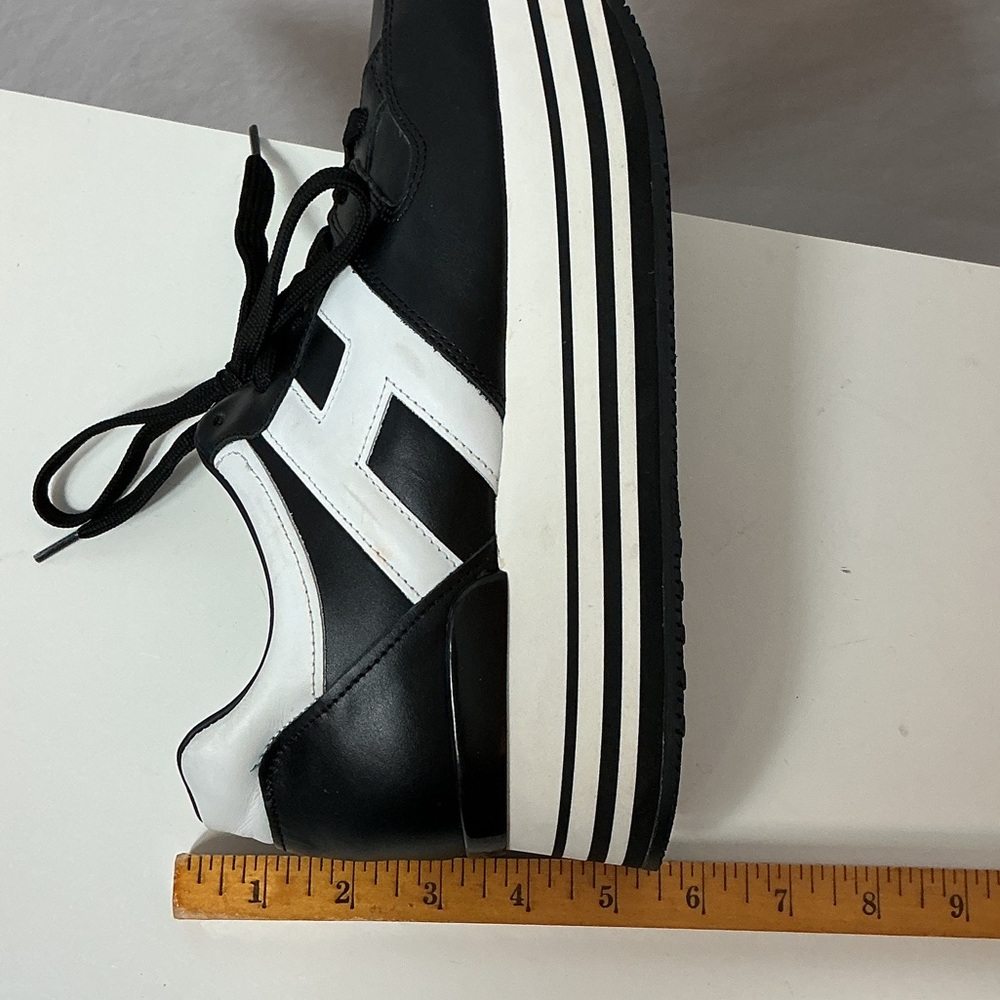 Hogan Black and White Platform Sneakers - Picture 9 of 12